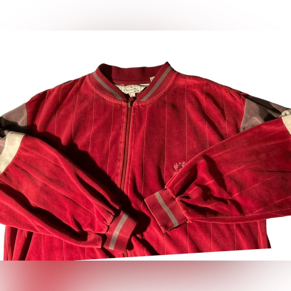 ** Christian Dior L E Connaisseur Red Velvet Jacket/ Sweater - Picture 4 of 13